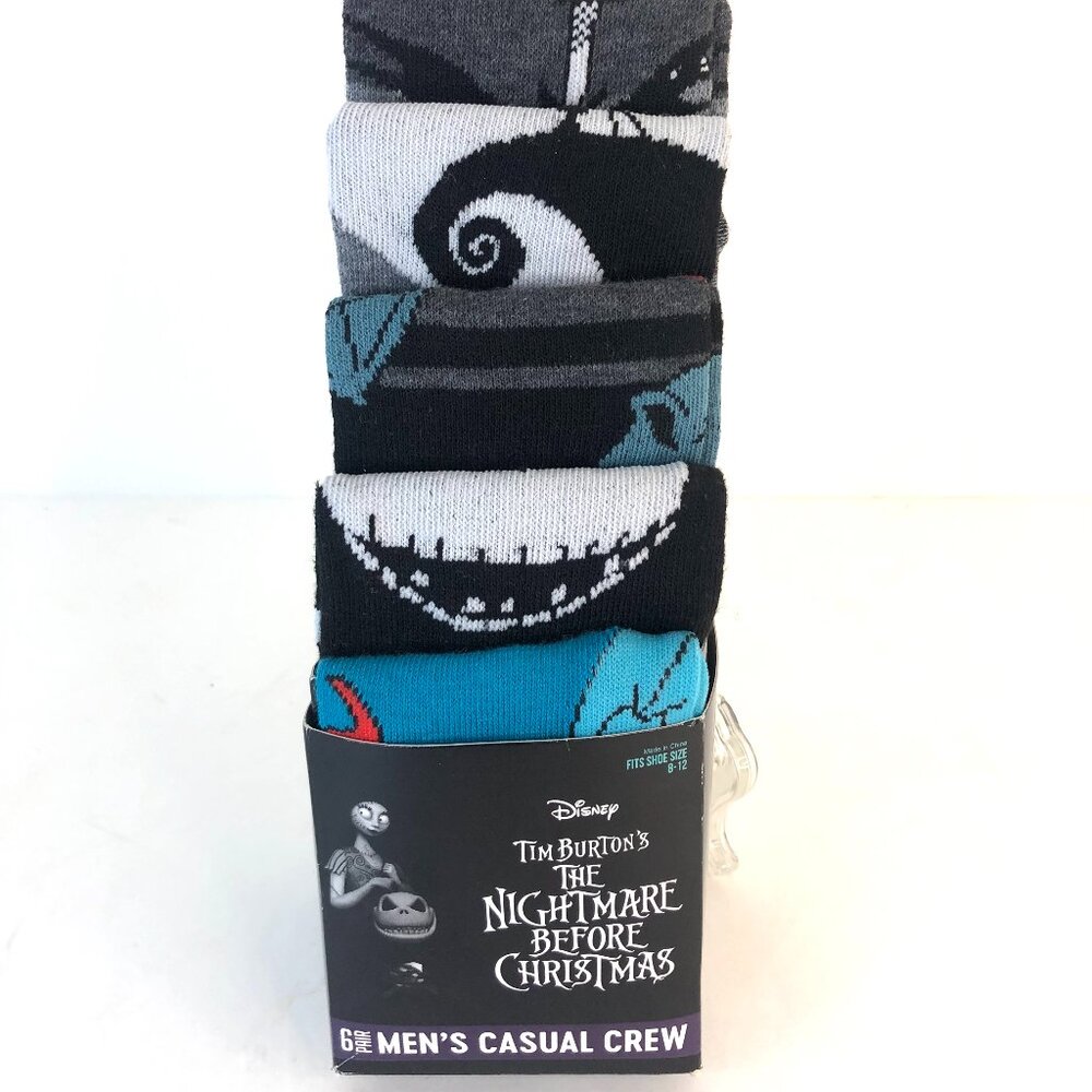 6-Pack of 'The Nightmare Before Christmas' Crew Socks NEW